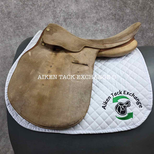 Merlo's American Style Suede Polo Saddle, 19" Seat, Narrow Tree, Foam Panels