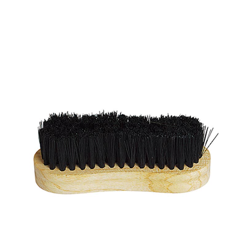TuffRider Stiff Face Brush With Wooden Grip: Purple