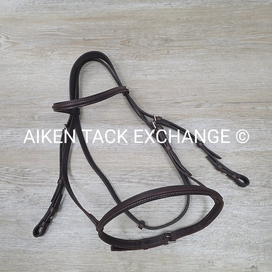 Courbette Lemetex Plain Raised Bridle, No Reins, Brown, Size Full
