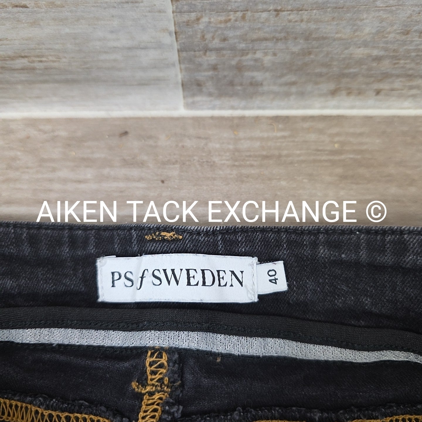 PS of Sweden Denim Silicone Grip Full Seat Breeches, Size 10 (EU 40)