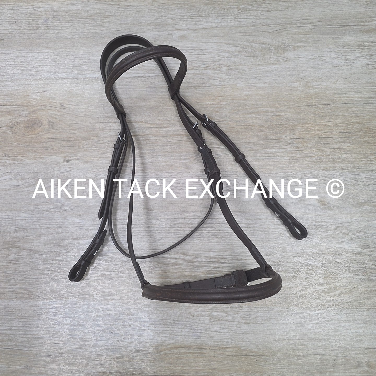 Plain Raised Bridle, No Reins, Brown, Size Full