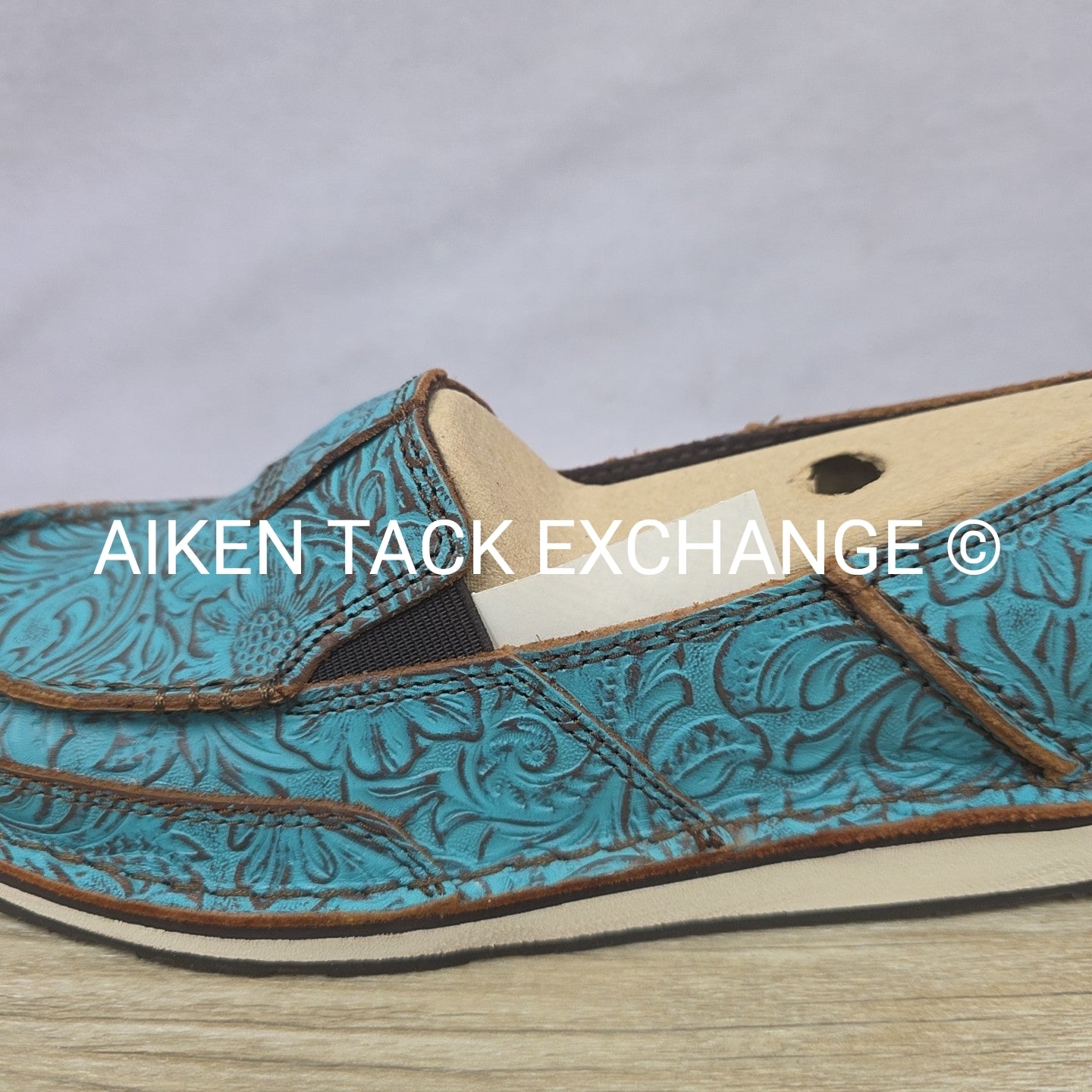 Ariat Brushed Turquoise Floral Embossed Cruisers, Brand New, Size 7.5