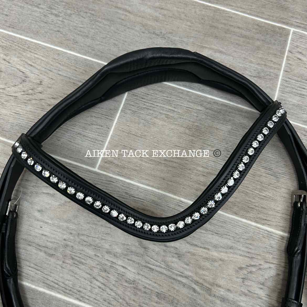 KL Select Flexion Rolled Snaffle Bridle with Reins, Black, Size Full