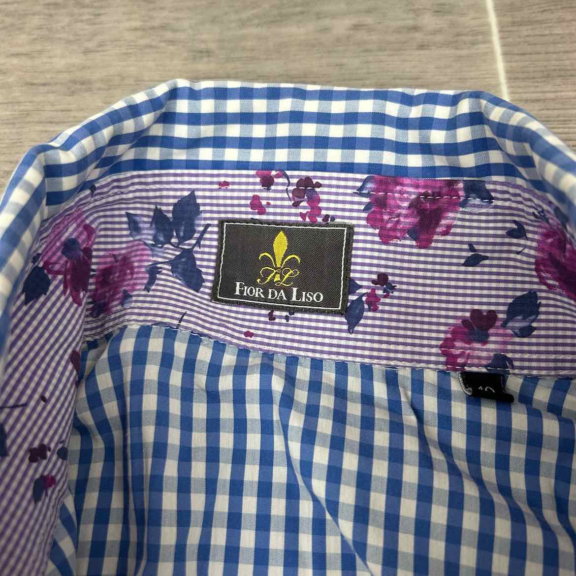 Fior Da Liso Long Sleeve Collared Shirt, Size 10