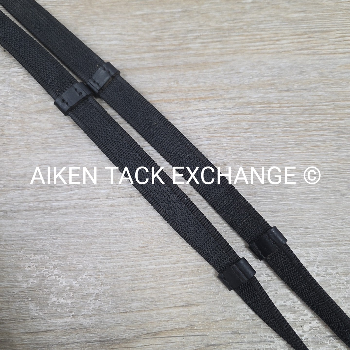 Dover Saddlery Flash Dressage Bridle with Rubber Web Reins, Black, Size Full