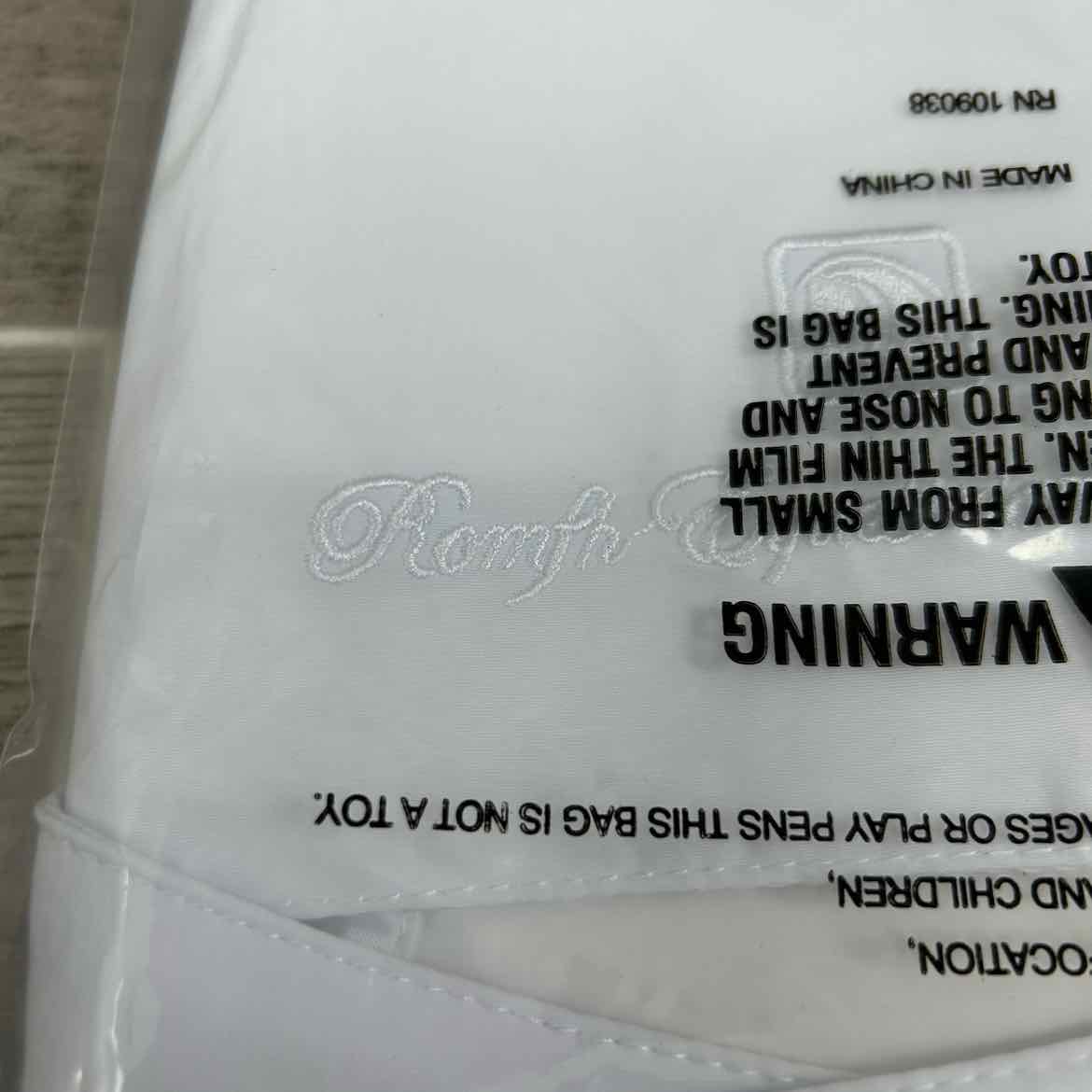 Romfh Bling Pre Tied Bling Stock Tie, White, One Size, Brand New
