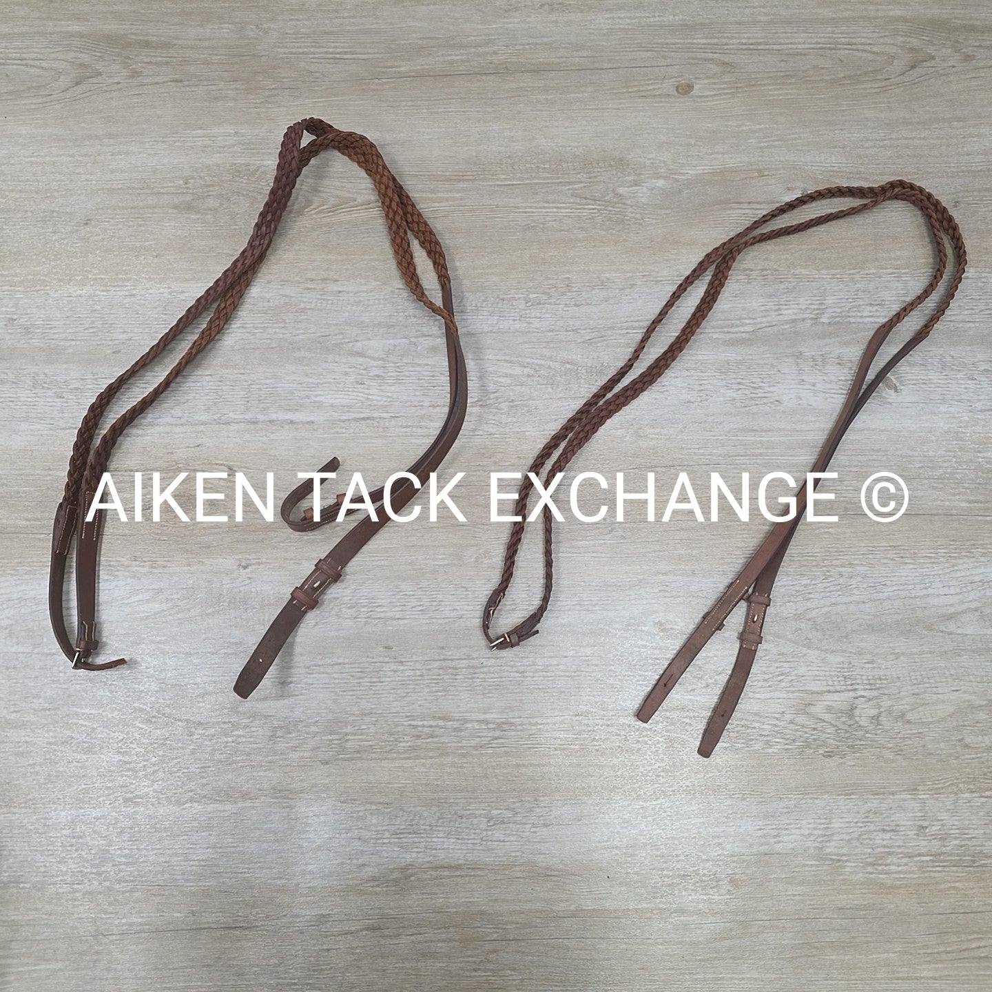 BARGAIN BUNDLE: 2 Pair Plaited Braided Reins, Brown
