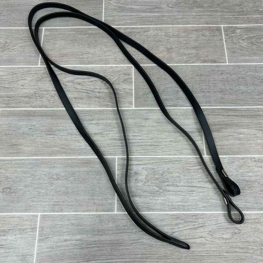 Flat Curb Reins, Black, 60"