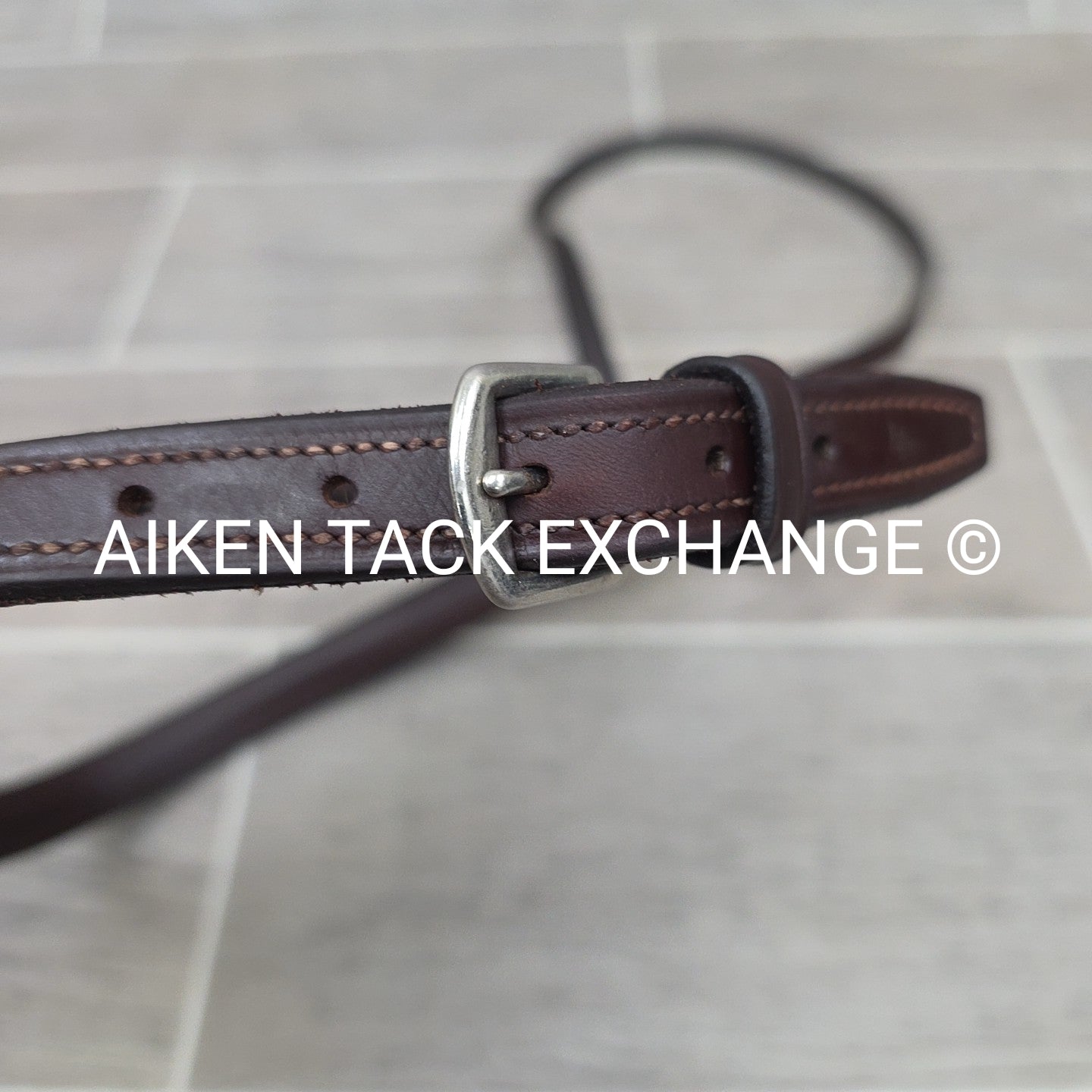 Fancy Stitched Noseband, Brown, Size Full