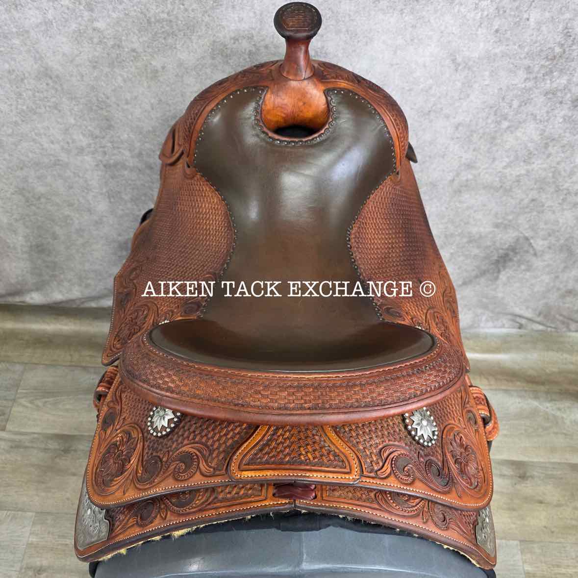 Jerry Shaw Western Saddle, 16.5" Seat, Wide Tree - Full QH Bars