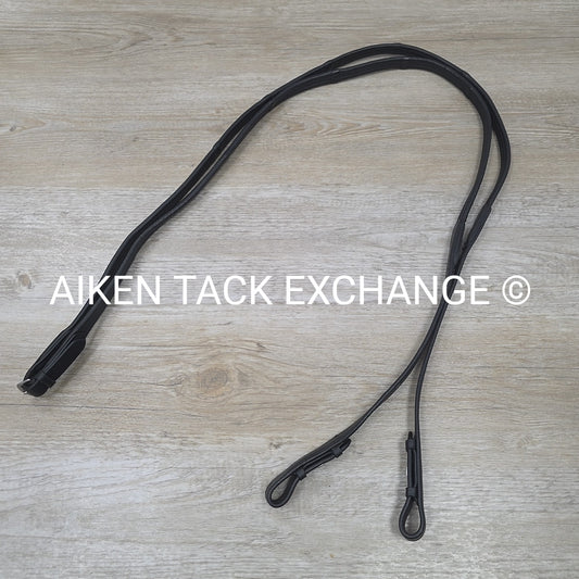 Wrapped Dressage Reins, Black, Size Cob
