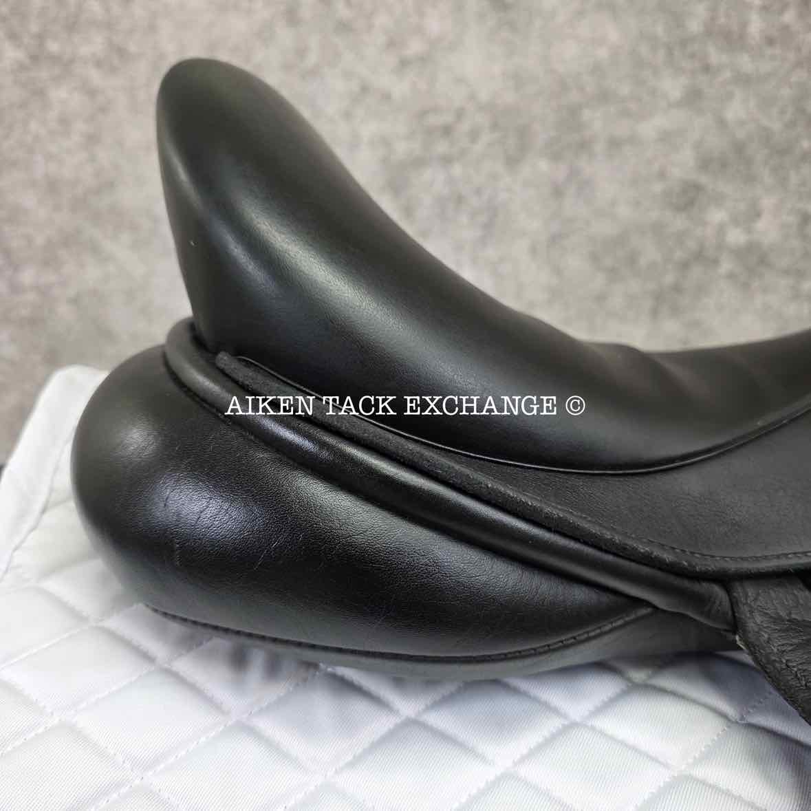 2012 Custom Saddlery Icon Flight Monoflap Dressage Saddle, 17.5" Seat, Adjustable Tree, Wool Flocked Panels