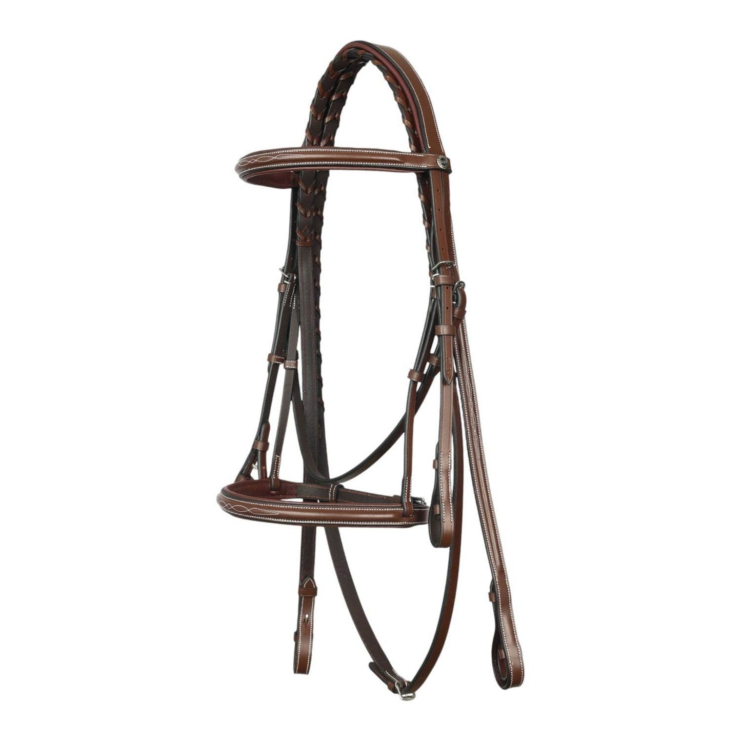 Henri de Rivel Pro Fancy Raised Comfort Crown Padded Bridle: Havana / Pony