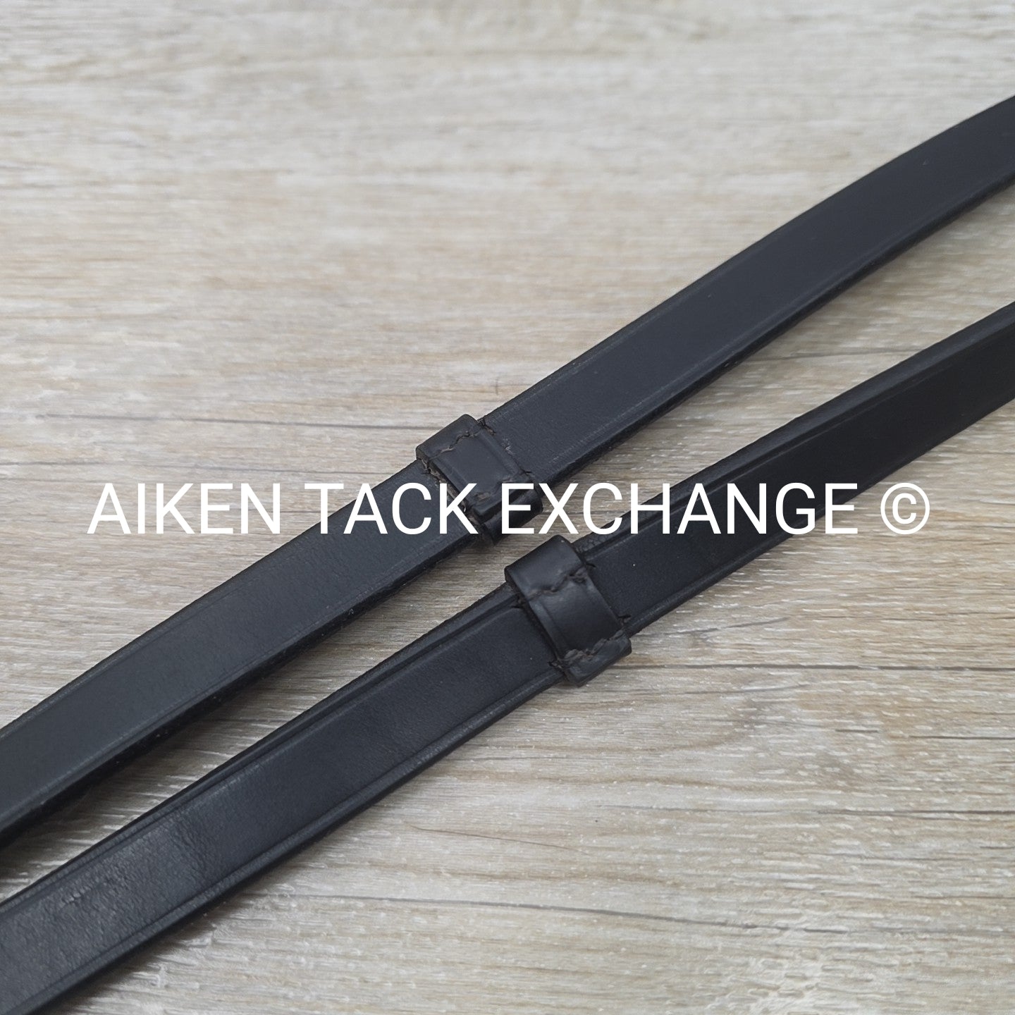 Leather Reins with Hand Stops, Black, 56"
