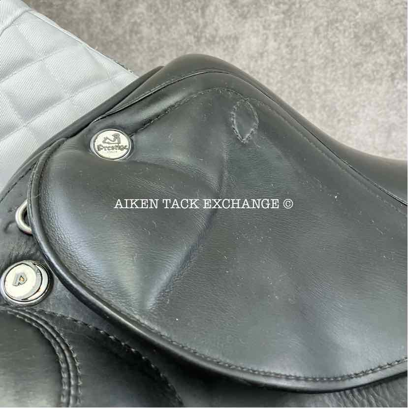 2011 Prestige Venus K Monoflap Dressage Saddle, 17" Seat, 33 Tree - MW, Wool Flocked Panels