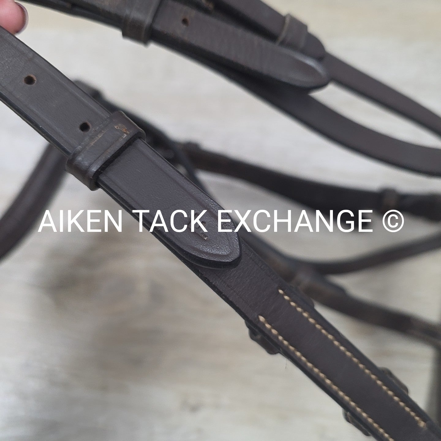 Monocrown Fancy Stitched Bridle, No Reins, Brown, Size Full