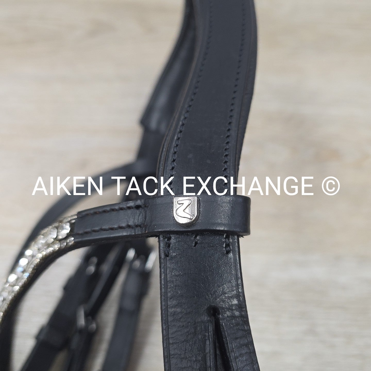 SmartPak Harwich Ergonomic Bridle with Horze Bling Browband, No Reins, Black, Si