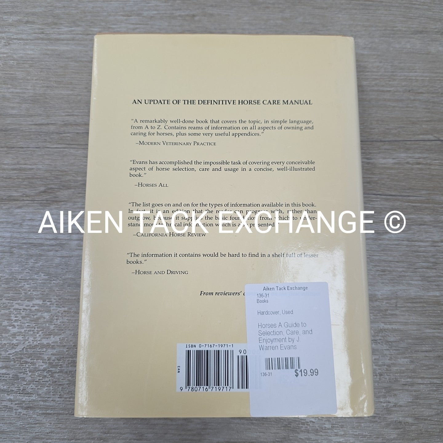 Horses A Guide to Selection, Care, and Enjoyment by J. Warren Evans