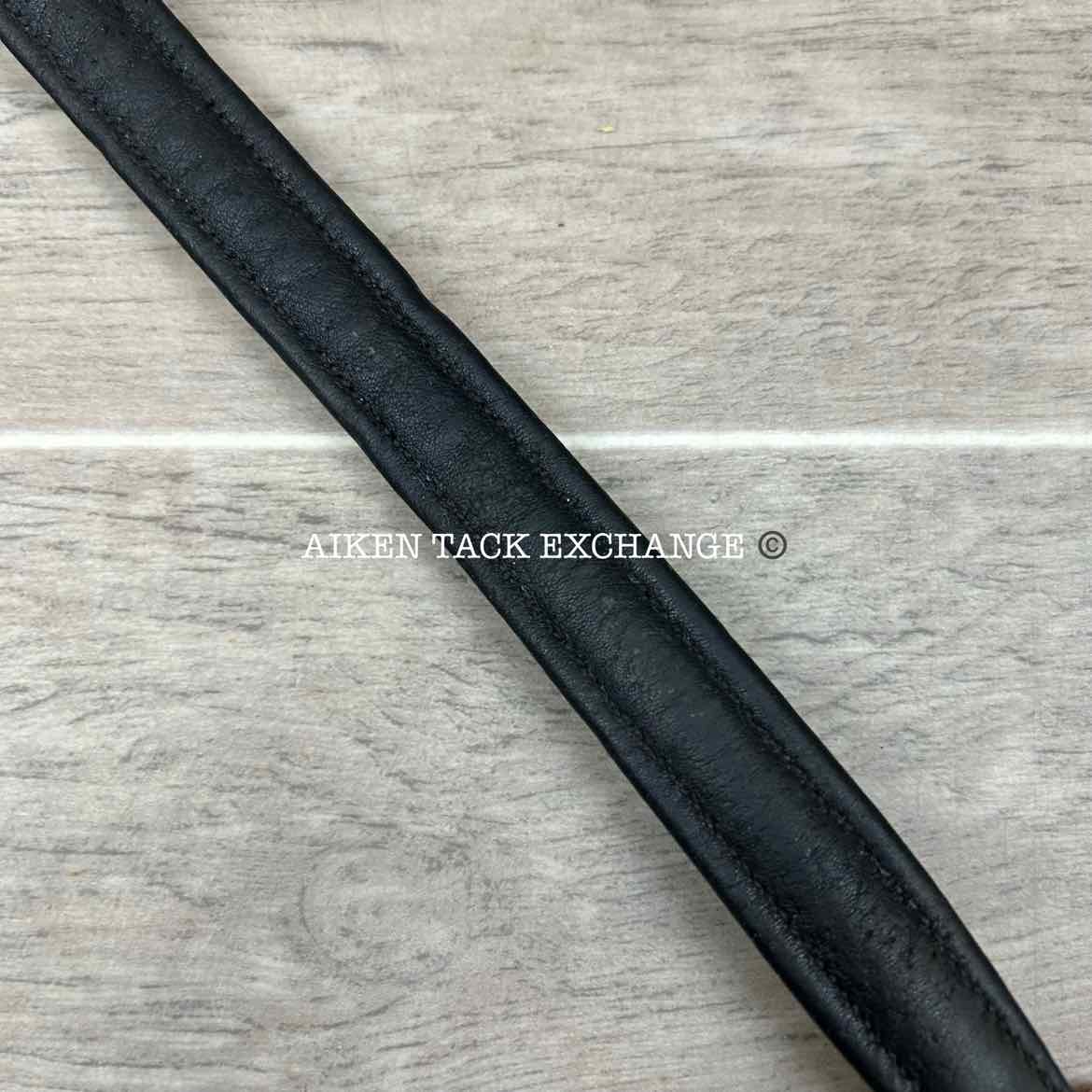 Plain Raised Padded Browband, Black, 16.5"