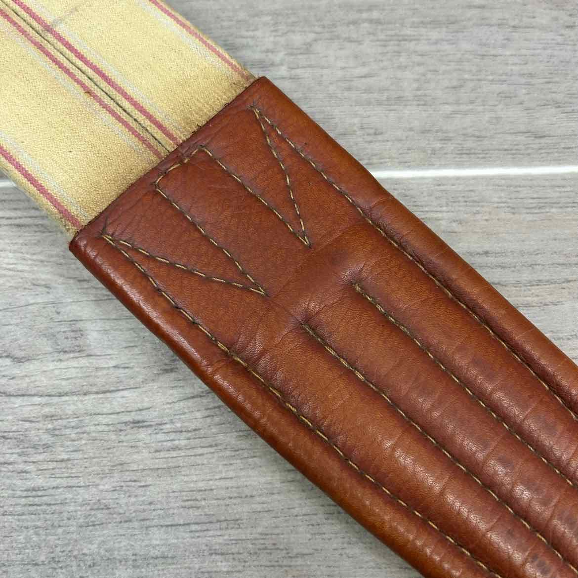 Edgewood Fancy Stitched Girth with Double End Elastic, Brown, 56"