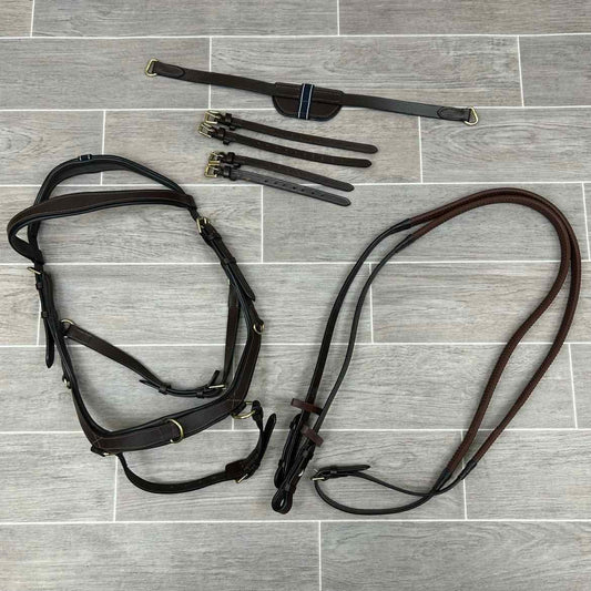 Horseware Micklem 2 Multi Bridle with Rubber Reins, Brown, Size Full
