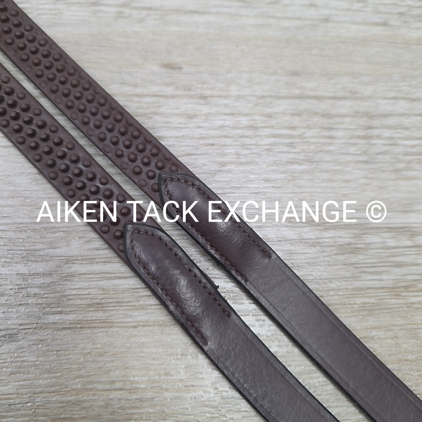 KL Select Black Oak Pebble Grip Reins with Hand Stops, Brown, 54"