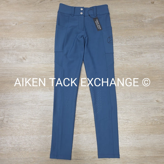 Free Ride Equestrian Ocean Lux Silicone Grip Knee Patch Breeches, Women's XSmall