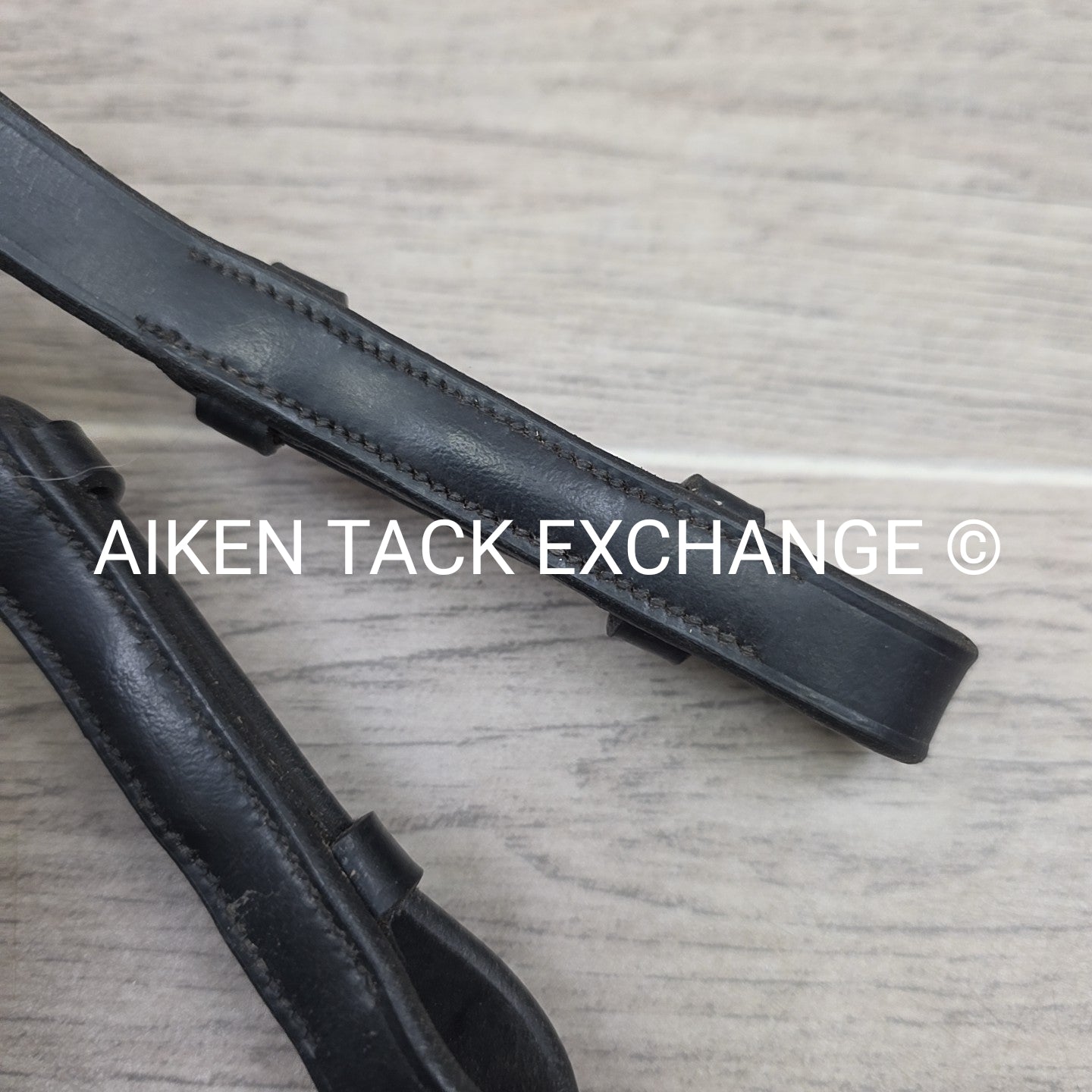 Leather Reins with Hand Stops, Black, Size Full