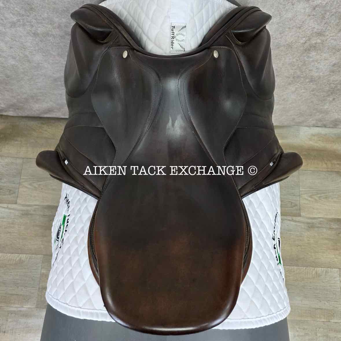 2007 Butet Monoflap Jump Saddle, 17" Seat, 3 Flap, Medium Tree, Foam Panels, Full Calfskin Leather