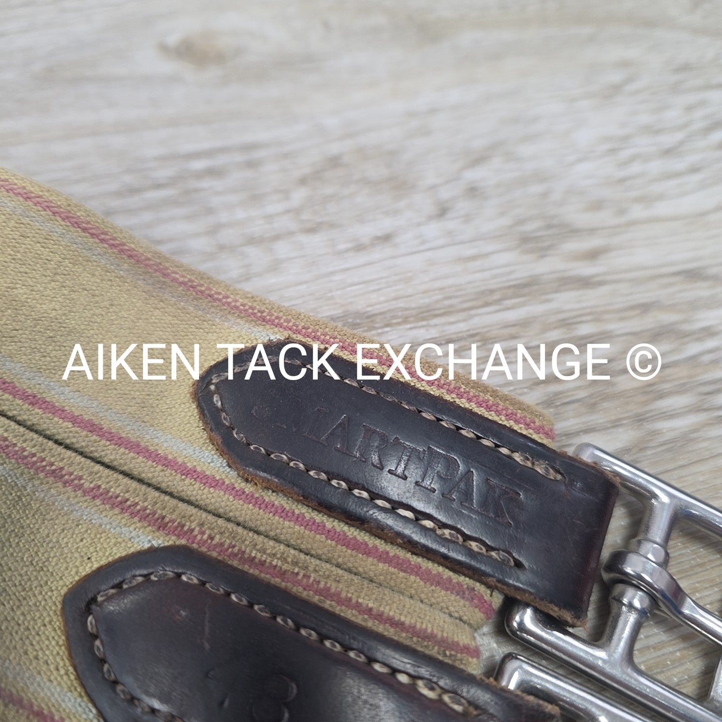 SmartPak Fancy Stitch Girth with Elastic on One Side, Brown, 48"