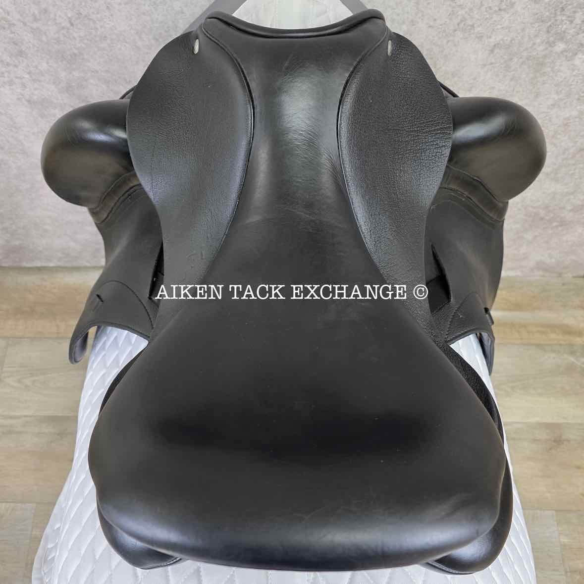 2017 Custom Saddlery Wolfgang Omni Monoflap Dressage Saddle, 17.5" Seat, Adjustable Tree, Wool Flocked Panels