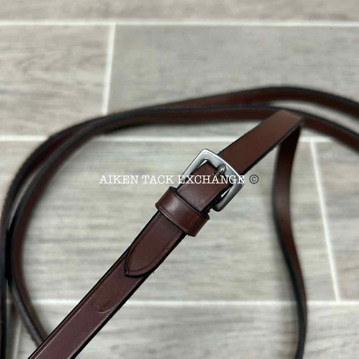 Rubber Lined Curb Reins, Brown, 53"