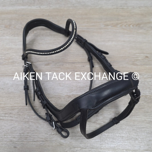 Schockemohle Equitus Beta Anatomical Special Bridle, Black, No Reins, Size Cob