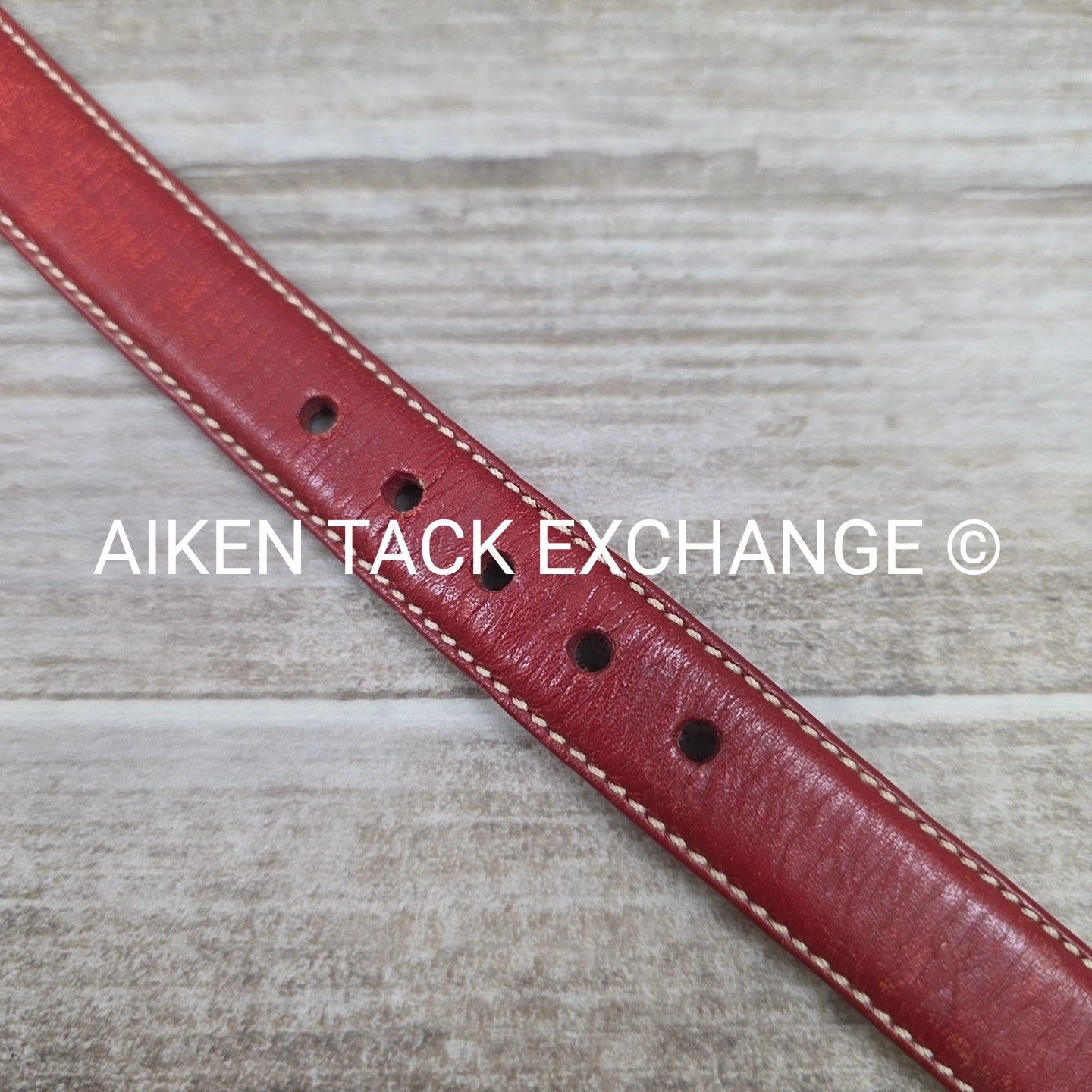 Coach Leather Red Grommet Dog Collar, Size Small