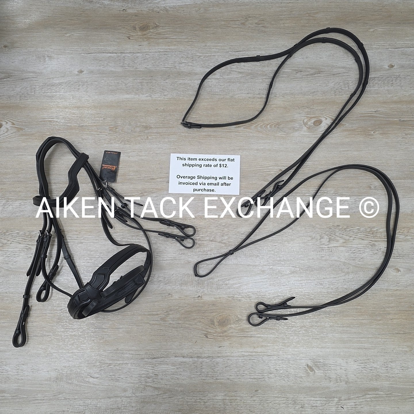 Grewal Equestrian Cobra Monorcown Bridle with Bradoon Hanger & Matching Reins, B
