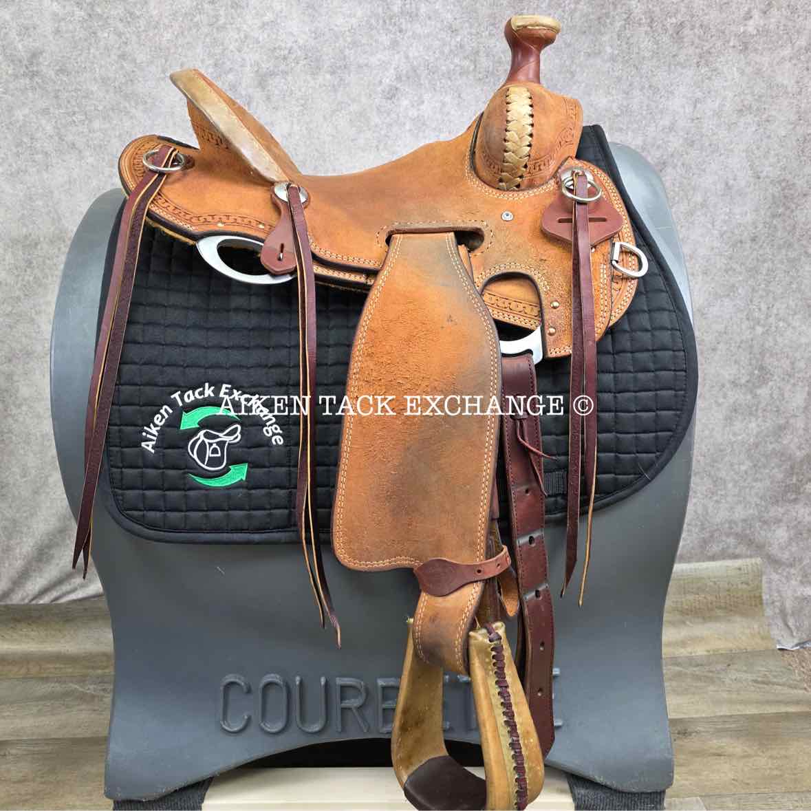 Henderson Custom Saddlery Roughout Western Saddle, 16" Seat, Wide Tree - Full QH Bars