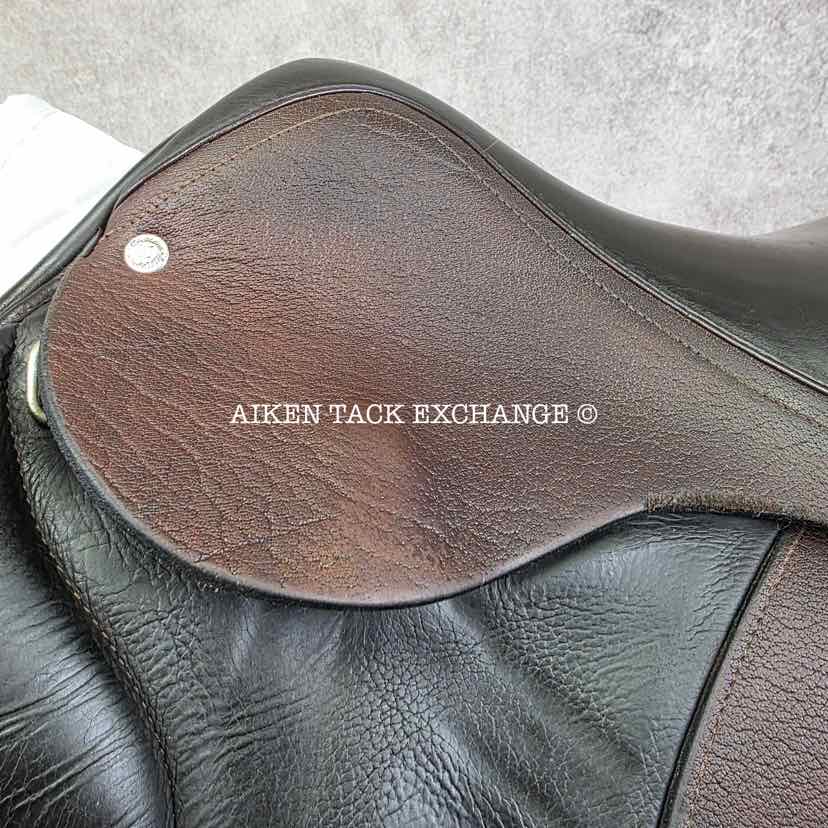 **SOLD** 2015 Custom Saddlery Monte Carlo Monoflap Jump Saddle, 18" Seat, Adjustable Tree, Wool Flocked Panels