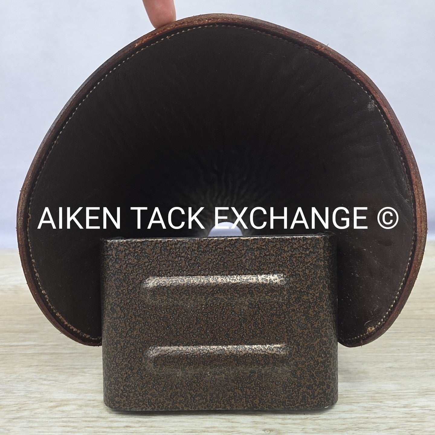 Tucker Ergobalance Hooded Western Stirrups, Missing Rubber Foot Cushion