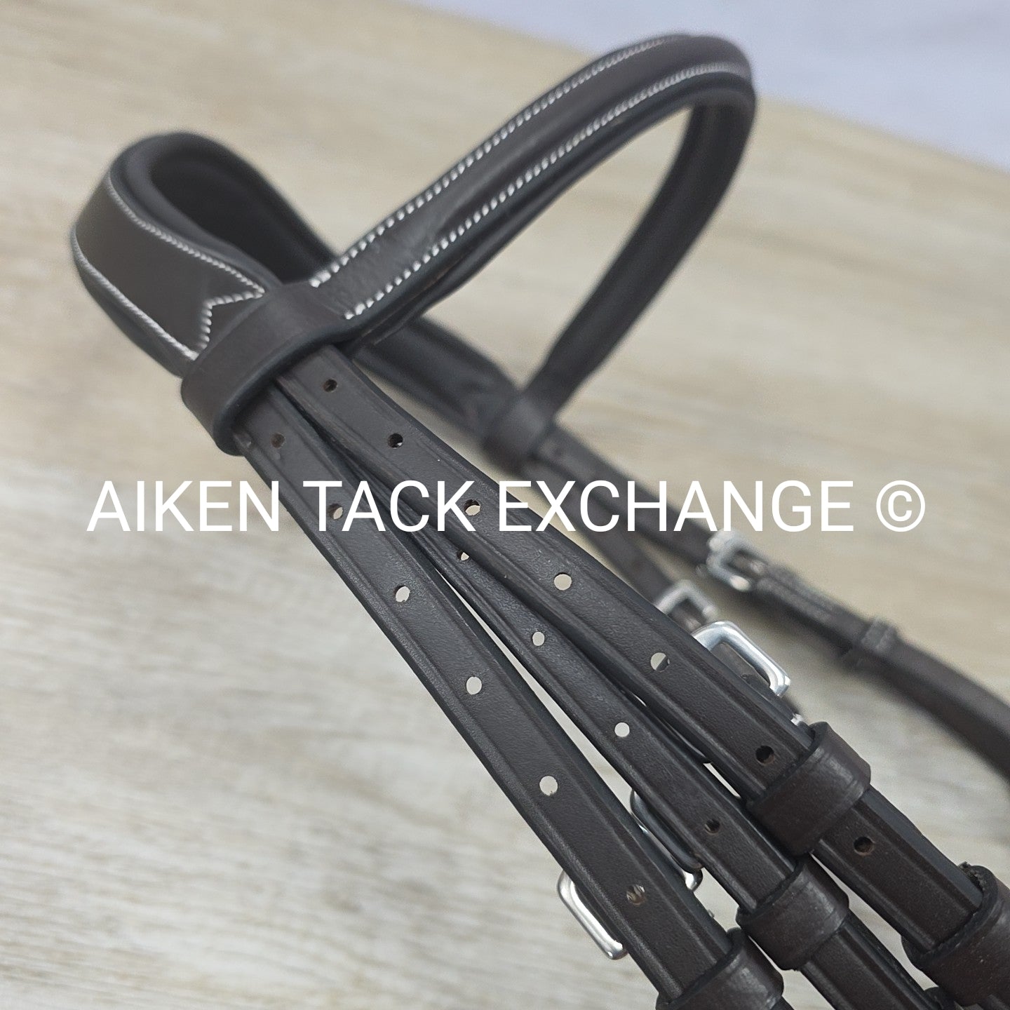 HDR Pro Mono Crown Flash Bridle with Rubber Reins, Havana, Size Cob