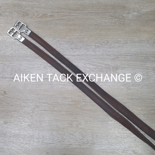 Dover Saddlery Circuit Lined Stirrup Leathers, Brown, 54"
