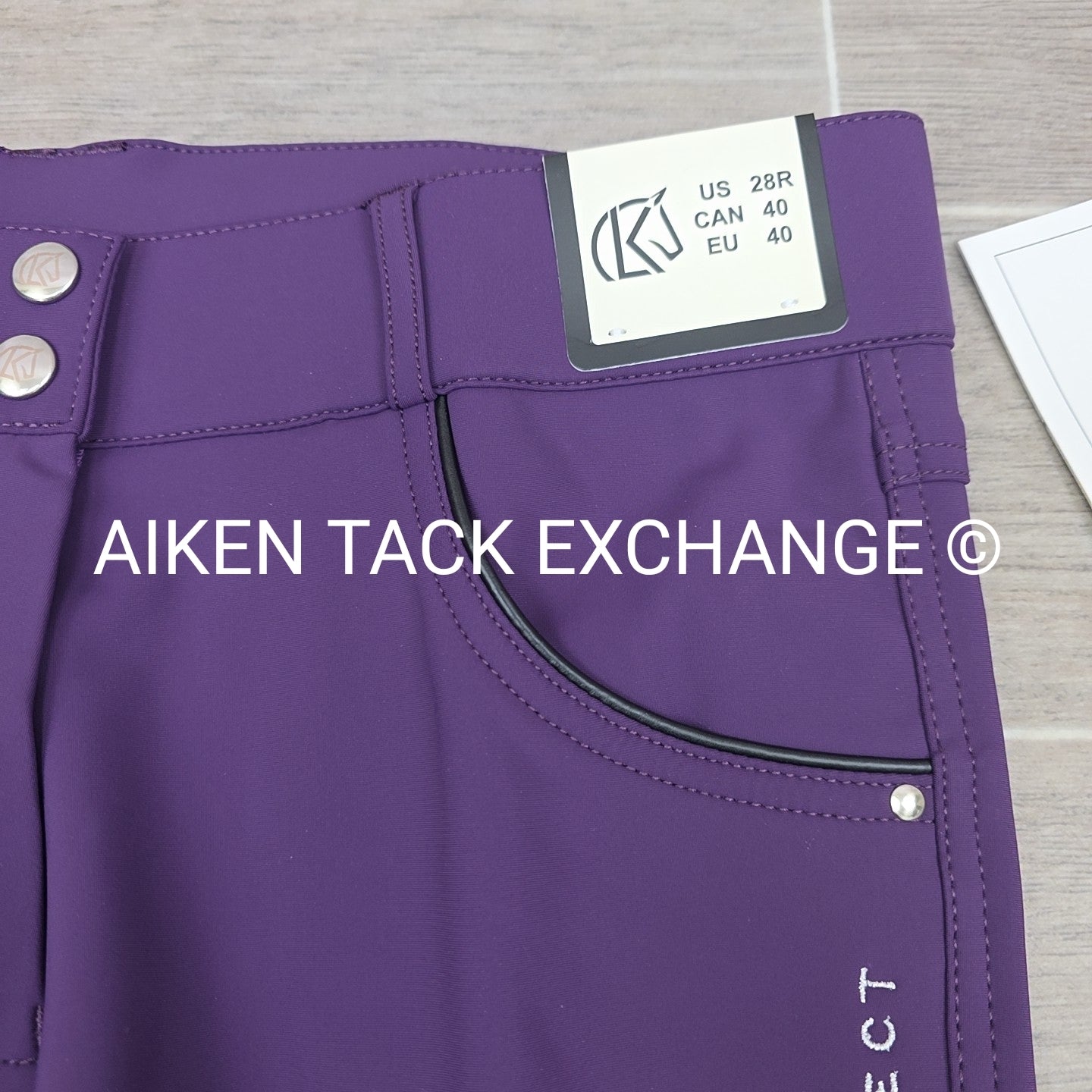 KL Select Gabrielle Knee Patch Breeches, Purple, Women's Size 28R