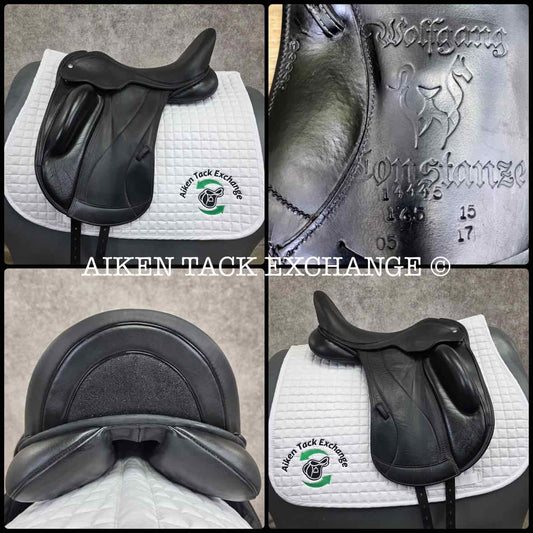 2017 Custom Saddlery Wolfgang Constanze Monoflap Dressage Saddle, 17.5" Seat, Adjustable Tree, Wool Flocked Panels