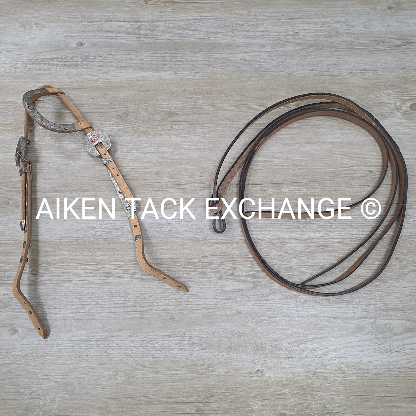 Western One Ear Head Stall with Matching Split Reins