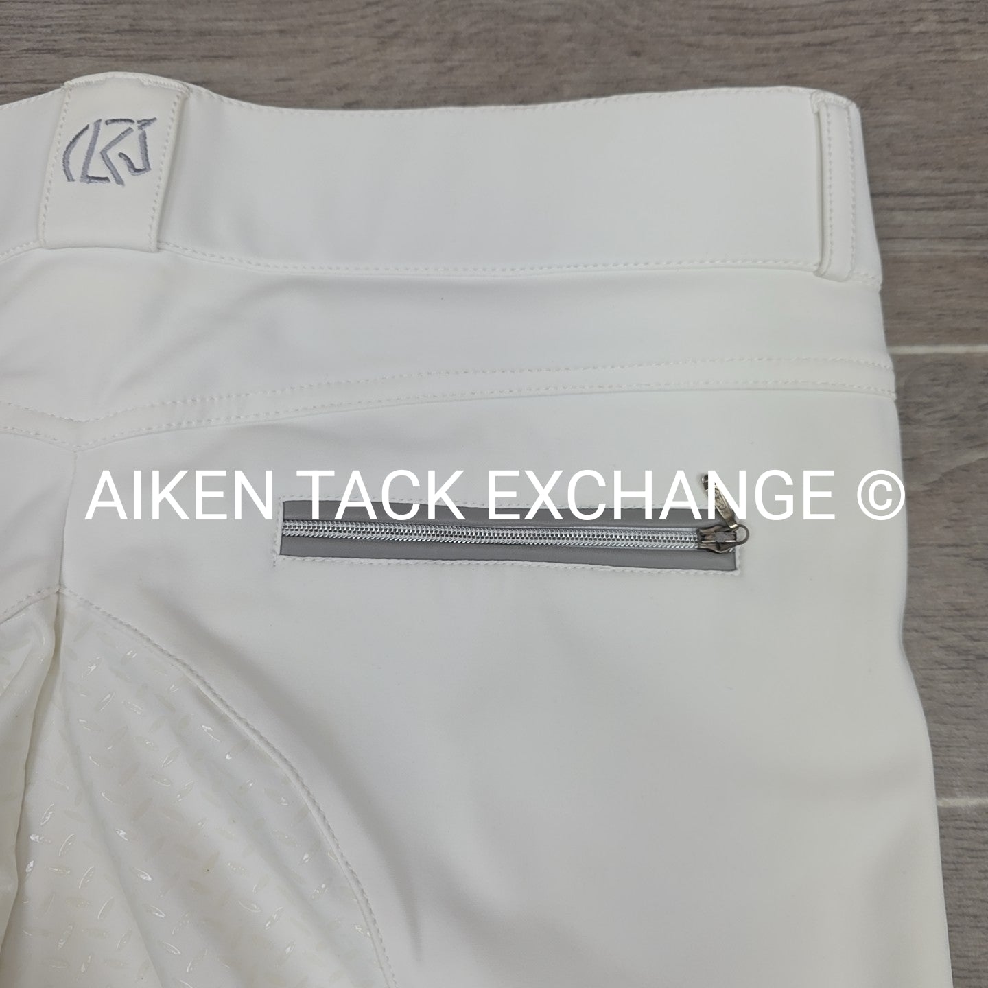 KL Select Gabrielle Full Seat Breeches, White/Grey, Women's Size 32R