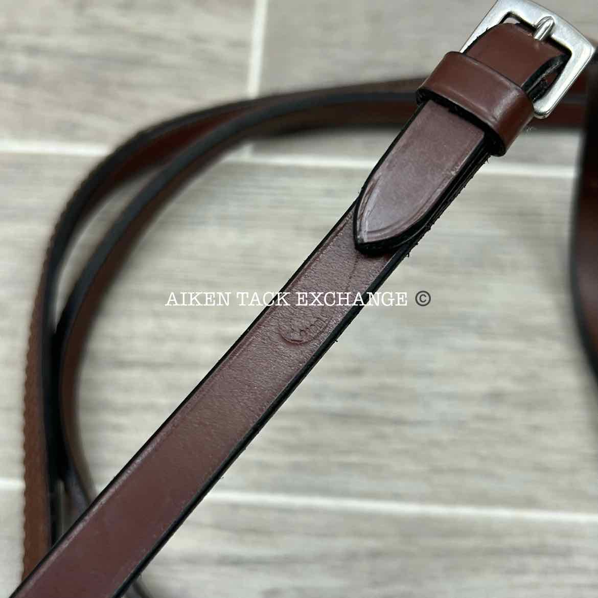 Rubber Lined Curb Reins, Brown, 53"