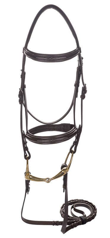 Henri de Rivel Advantage Mono Crown Padded Bridle: Havana / Cob