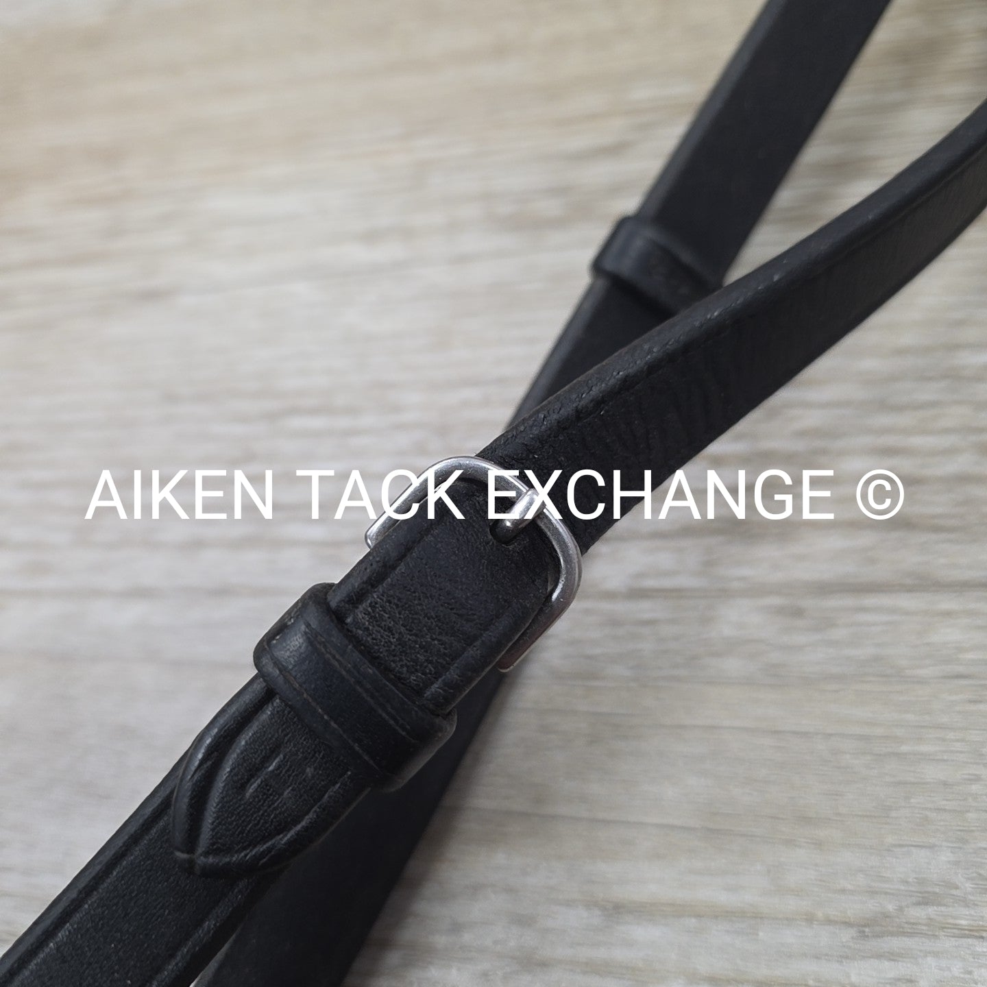 Leather Reins with Hand Stops, Black, Size Full