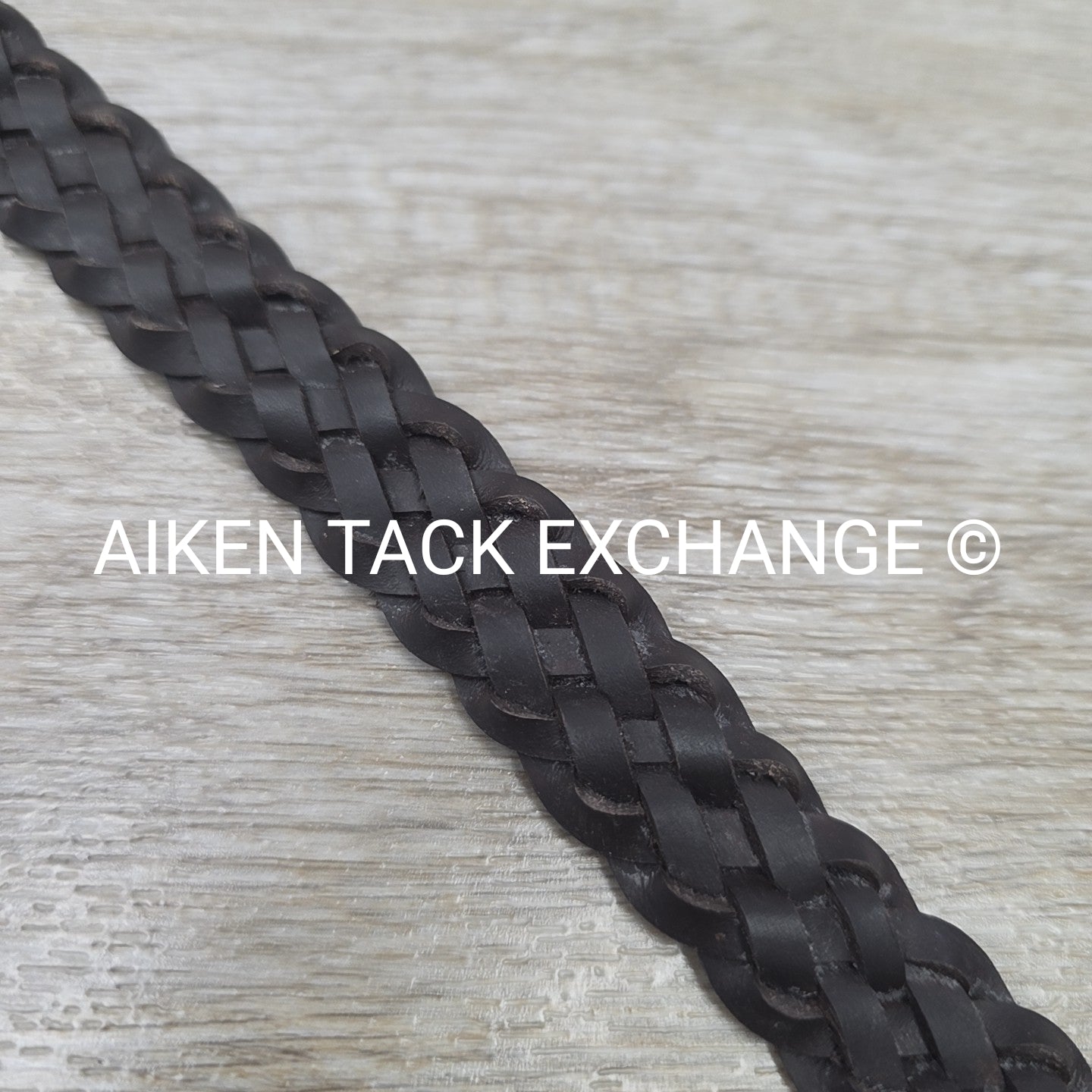 Plaited Leather Browband, Brown, 15.5"