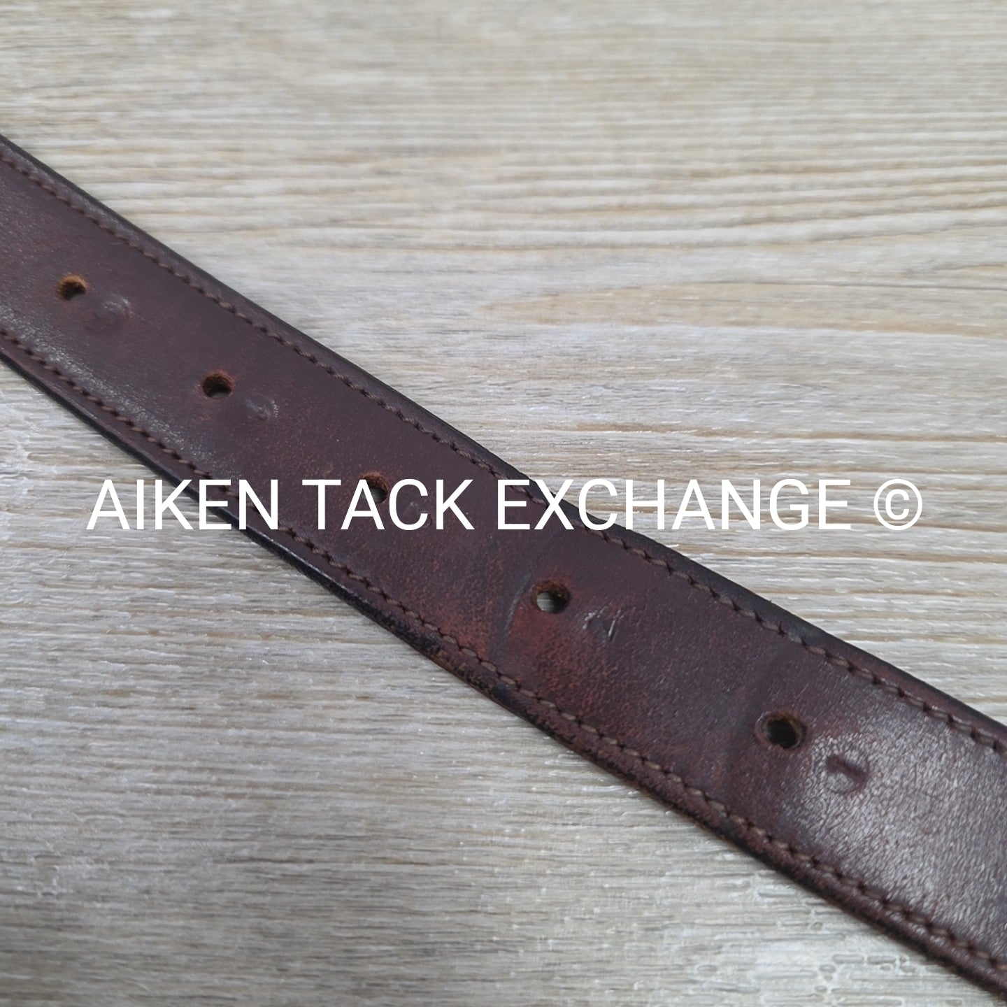 Raised Leather Belt, Brown, 32