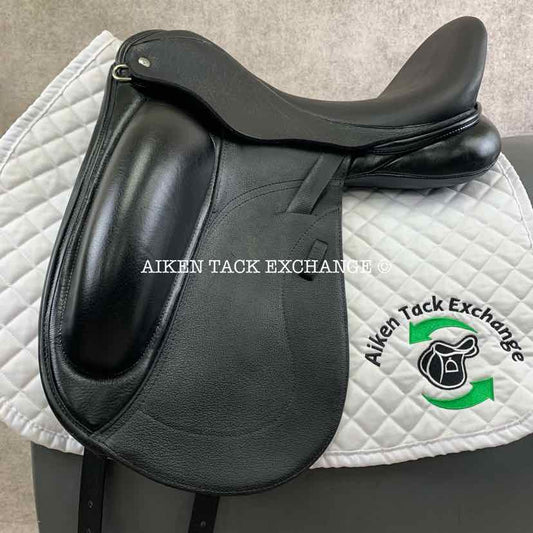 2016 Custom Saddlery Wolfgang Matrix Monoflap Dressage Saddle, 17.5” Seat, Adjustable Tree, Wool Flocked Panels